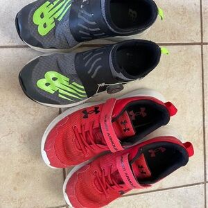 4 pairs of size 2 sneakers Boys Adidas, NB, UA